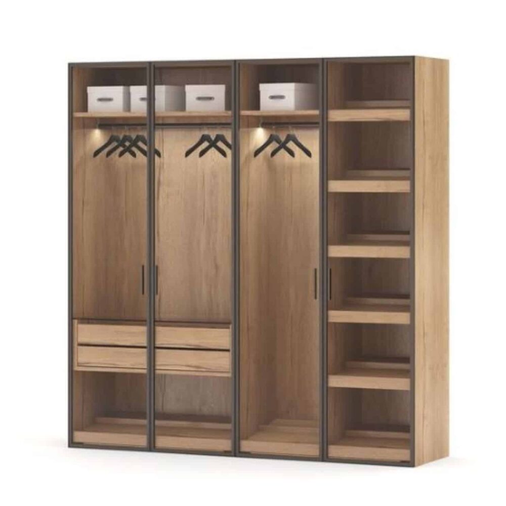 Εντοιχιζόμενη Ντουλάπα J5432 με Τζάμι & Μέταλλο