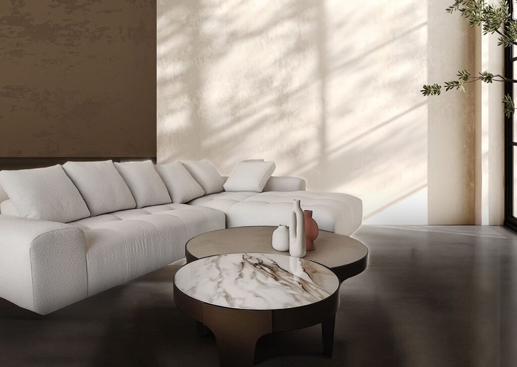 Στρογγυλά τραπεζάκια σαλονιού μεταλλικά και μαρμάρινα GKMOBILI